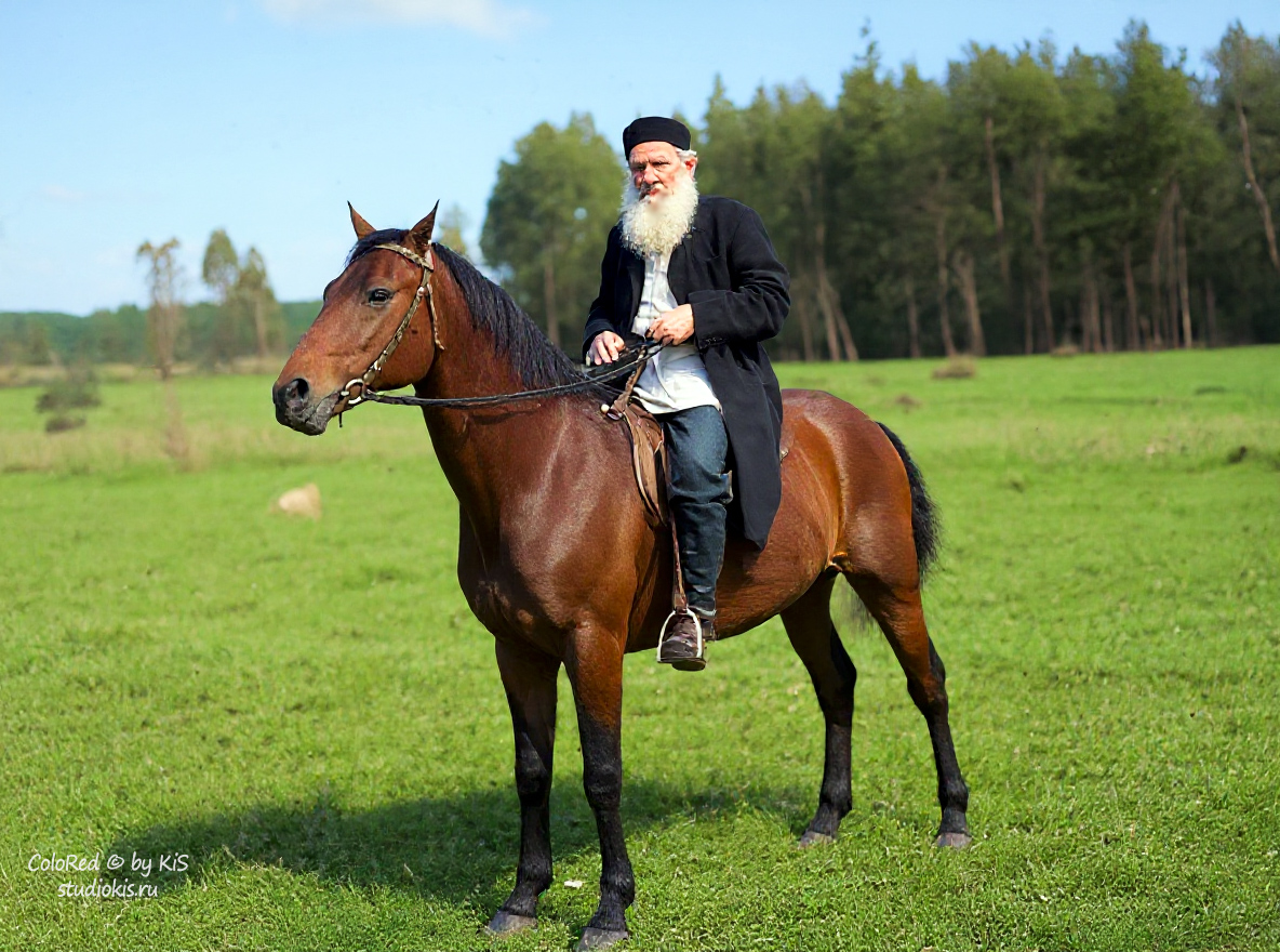 Лев Толстой на верховой прогулке